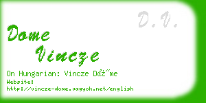 dome vincze business card